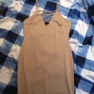 Strapped V-neck Bodycon Dress